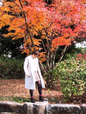 「紅葉コーデ」｜「アイテム（ジャケット/アウター）」を使った、ひろえさん（レディース・163cm）の冬コーディネート