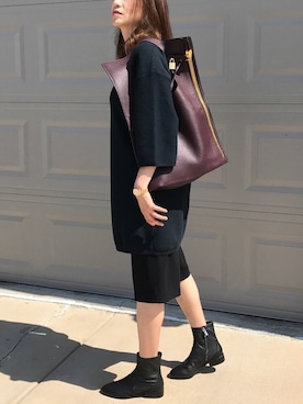 「HELMUT LANG（ヘルムートラング）のアイテム（その他パンツ）」を使った、rioさん（レディース・157cm）の夏コーディネート