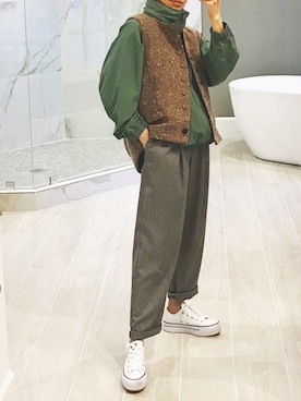 「STYLE」｜「アイテム（ナイロンジャケット）」を使った、rioさん（レディース・157cm）の冬コーディネート