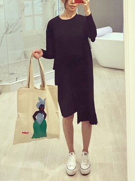 「STYLE」｜「アイテム（チュニック）」を使った、rioさん（レディース・157cm）の春コーディネート