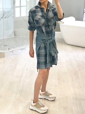 「Current/Elliott（カレントエリオット）のアイテム」を使った、rioさん（レディース・157cm）の春コーディネート