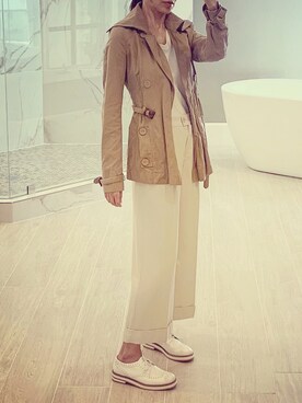 「SISLEY（シスレー）のアイテム（パンツ）」を使った、rioさん（レディース・157cm）の秋コーディネート