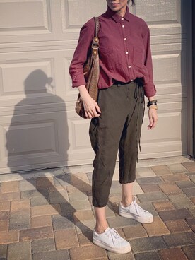 「madewell（メイドウェル）のアイテム（トップス）」を使った、rioさん（レディース・157cm）の冬コーディネート