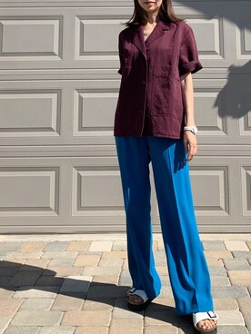 「blue」｜「アイテム（スリッポン）」を使った、rioさん（レディース・157cm）の秋コーディネート