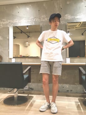 「THRASHER（スラッシャー）のアイテム」を使った、ヤマカワテルオさん（メンズ・168cm）の夏コーディネート