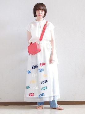 「アイテム（キャミソール）」を使った、駒谷さん（レディース・160cm）の夏コーディネート