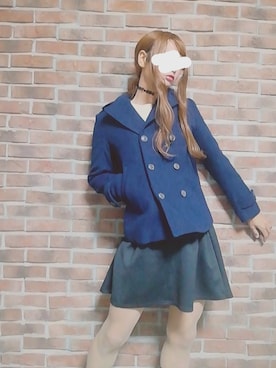 「ehka sopo（エヘカソポ）のアイテム（ピーコート）」を使った、聖七さん（レディース・165cm）の冬コーディネート