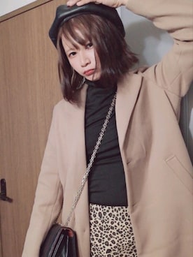 「Futier land（フューティアランド）のアイテム（ステンカラーコート）」を使った、聖七さん（レディース・165cm）の冬コーディネート