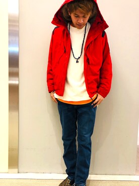 「BURLAP OUTFITTER（バーラップアウトフィッター）のアイテム（ダウンジャケット/コート）」を使った、小野　隼ノ介さん（メンズ・178cm）の秋コーディネート