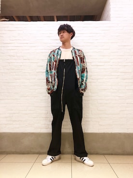 「平成最後のWEARISTAセンバツ」｜「アイテム（オールインワン・サロペット）」を使った、小野　隼ノ介さん（メンズ・178cm）の春コーディネート