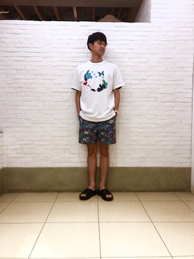 「HOKA（ホカ）のHOKA ONE ONE/ホカ オネオネ　ORA RECOVERY SLIDE（サンダル）」を使った、小野　隼ノ介さん（メンズ・178cm）の春コーディネート