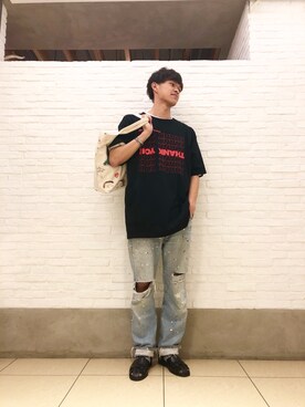 「BEAVER ORIGINAL（ビーバーオリジナル）のアイテム」を使った、小野　隼ノ介さん（メンズ・178cm）の夏コーディネート