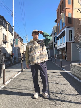 「MANASTASH（マナスタッシュ）のアイテム（ブルゾン）」を使った、小野　隼ノ介さん（メンズ・178cm）の冬コーディネート