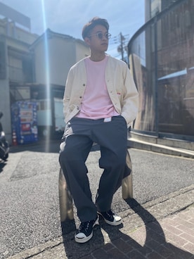 「CAL O LINE（キャルオーライン）のアイテム（ジャケット/アウター）」を使った、小野　隼ノ介さん（メンズ・178cm）の冬コーディネート