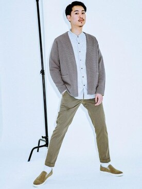 メンズのスリッポン ベージュ系 コーディネート Zozotown