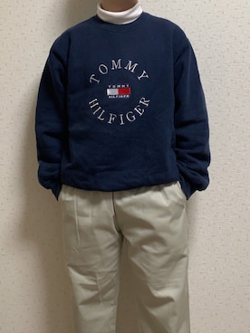 「TOMMY HILFIGER（トミーヒルフィガー）のアイテム（スウェット）」を使った、ゆうたさん（メンズ・158cm）の秋コーディネート