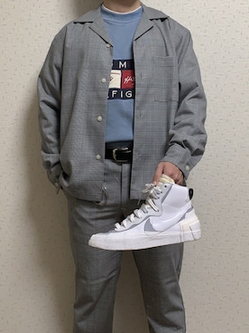 「TOMMY HILFIGER（トミーヒルフィガー）のアイテム（スウェット）」を使った、ゆうたさん（メンズ・158cm）の秋コーディネート