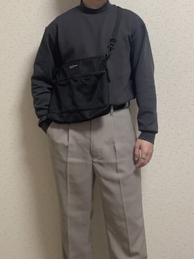 「Yohji Yamamoto（ヨウジヤマモト）のアイテム（ショルダーバッグ）」を使った、ゆうたさん（メンズ・158cm）の春コーディネート