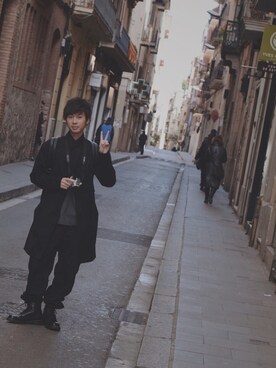 「Yohji Yamamoto（ヨウジヤマモト）のアイテム（チェスターコート）」を使った、こぎさん（メンズ・175cm）の春コーディネート