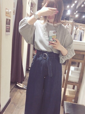 「rps（アールピーエス）のアイテム（スウェット）」を使った、あさぽんさん（レディース・161cm）の春コーディネート
