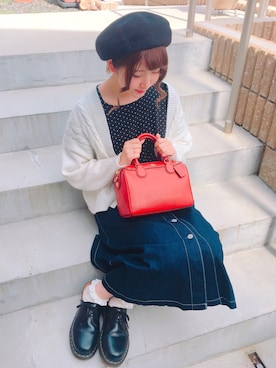 「rps（アールピーエス）のアイテム（帽子）」を使った、あさぽんさん（レディース・161cm）の春コーディネート