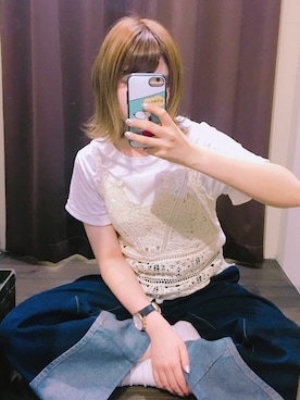 「rps（アールピーエス）のアイテム（キャミソール）」を使った、あさぽんさん（レディース・161cm）の春コーディネート