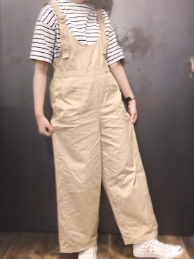 「rps（アールピーエス）のアイテム（サロペット/オーバーオール）」を使った、あさぽんさん（レディース・161cm）の夏コーディネート