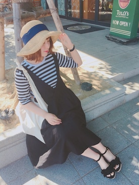 「rps（アールピーエス）のアイテム（サンダル）」を使った、あさぽんさん（レディース・161cm）の夏コーディネート
