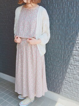 「rps（アールピーエス）のアイテム（カーディガン/ボレロ）」を使った、あさぽんさん（レディース・161cm）の夏コーディネート