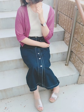 「OZOC（オゾック）のアイテム（シューズ）」を使った、あさぽんさん（レディース・161cm）の夏コーディネート