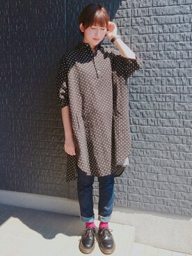 「Dr. Martens（ドクターマーチン）のDr.Martens / 1461 59 3EYESHOE（ドレスシューズ）」を使った、あさぽんさん（レディース・161cm）の秋コーディネート