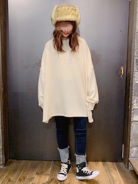 「rps（アールピーエス）のアイテム（パンツ）」を使った、あさぽんさん（レディース・161cm）の冬コーディネート