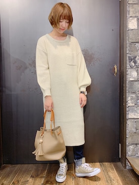 「rps（アールピーエス）のアイテム（ショルダーバッグ）」を使った、あさぽんさん（レディース・161cm）の冬コーディネート