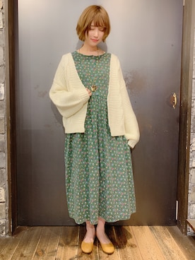 「rps（アールピーエス）のアイテム（カーディガン/ボレロ）」を使った、あさぽんさん（レディース・161cm）の冬コーディネート