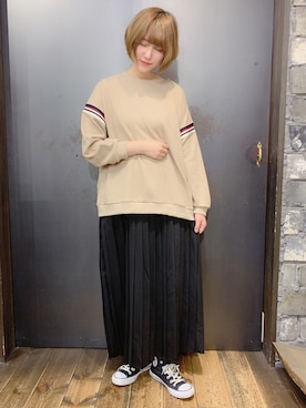 「rps（アールピーエス）のアイテム（ジャンパースカート）」を使った、あさぽんさん（レディース・160cm）の冬コーディネート