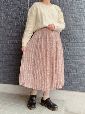 「Dr. Martens（ドクターマーチン）のDr.Martens / 1461 59 3EYESHOE（ドレスシューズ）」を使った、あさぽんさん（レディース・160cm）の冬コーディネート