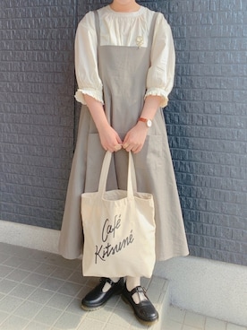 「エプロン」｜あさぽんさん（レディース・160cm）の冬コーディネート