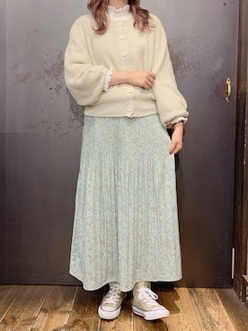 「rps（アールピーエス）のアイテム（カーディガン/ボレロ）」を使った、あさぽんさん（レディース・160cm）の春コーディネート
