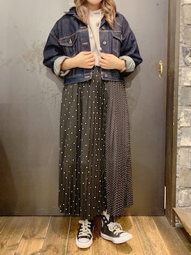 「rps（アールピーエス）のアイテム（パーカー）」を使った、あさぽんさん（レディース・160cm）の春コーディネート