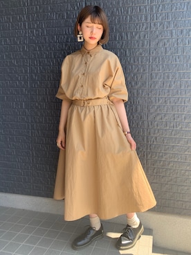 「Dr. Martens（ドクターマーチン）のDr.Martens / 1461 59 3EYESHOE（ドレスシューズ）」を使った、あさぽんさん（レディース・160cm）の春コーディネート