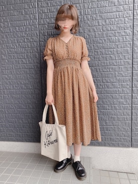 「Dr. Martens（ドクターマーチン）のDr.Martens / 1461 59 3EYESHOE（ドレスシューズ）」を使った、あさぽんさん（レディース・160cm）の夏コーディネート
