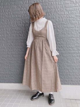「Dr. Martens（ドクターマーチン）のDr.Martens / 1461 59 3EYESHOE（ドレスシューズ）」を使った、あさぽんさん（レディース・160cm）の秋コーディネート