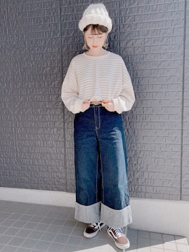 「rps（アールピーエス）のアイテム（スウェット）」を使った、あさぽんさん（レディース・160cm）の秋コーディネート