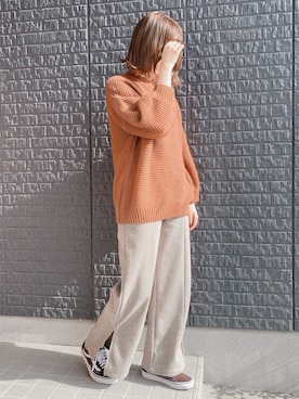 「rps（アールピーエス）のアイテム（パンツ）」を使った、あさぽんさん（レディース・160cm）の秋コーディネート