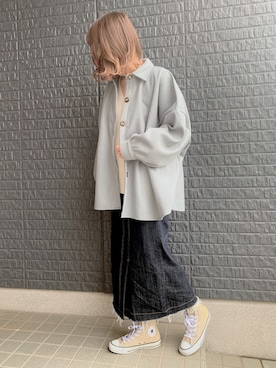 「rps（アールピーエス）のアイテム（カバーオール）」を使った、あさぽんさん（レディース・160cm）の冬コーディネート
