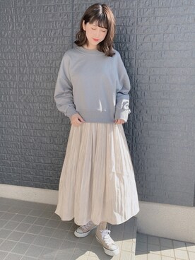 「rps（アールピーエス）のアイテム（スウェット）」を使った、あさぽんさん（レディース・160cm）の冬コーディネート