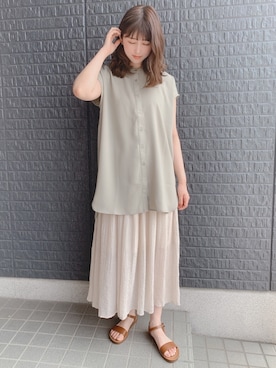 「rps（アールピーエス）のアイテム（サンダル）」を使った、あさぽんさん（レディース・160cm）の夏コーディネート