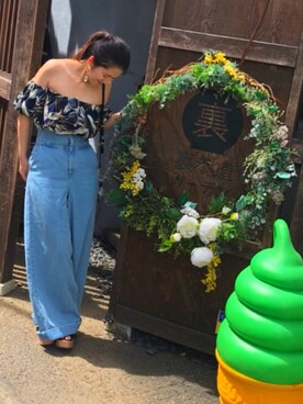 「SHEL’TTER（シェルター）のアイテム（アクセサリー）」を使った、紅葉さん（レディース・155cm）の秋コーディネート