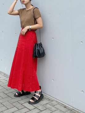 「CANMART（キャンマート）のアイテム」を使った、mikaさん（レディース・157cm）の夏コーディネート