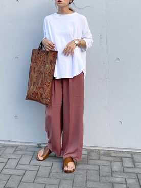 「BITTOKO（ビットコ）のアイテム（パンツ）」を使った、mikaさん（レディース・157cm）の夏コーディネート